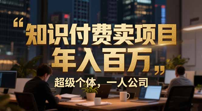 （17134期）从0到年入百万：超级个体实战心得公开，个人IP×精准引流×成交系统全拆解_豪客资源创业项目网-豪客资源_豪客资源库