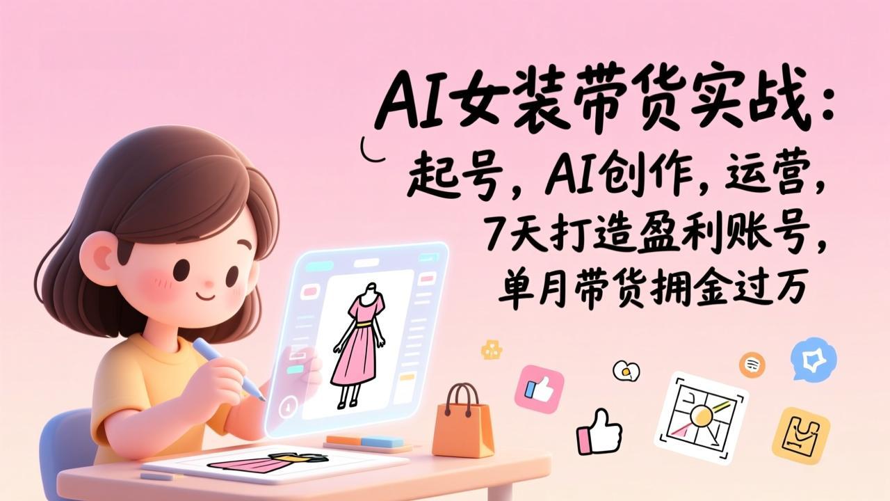 （17088期）AI女装带货实战：起号，AI创作，运营，7天打造盈利账号，单月带货佣金过万_豪客资源创业项目网-豪客资源_豪客资源库
