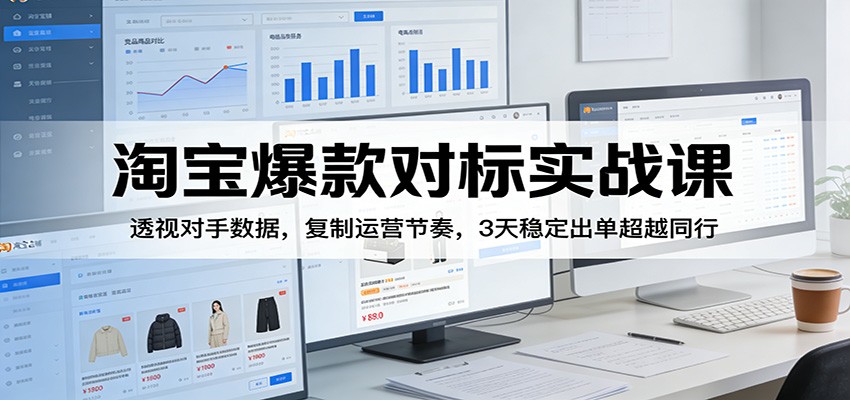 淘宝爆款对标实战课：透视对手数据，复制运营节奏，3天稳定出单超越同行_豪客资源创业网-豪客资源_豪客资源库