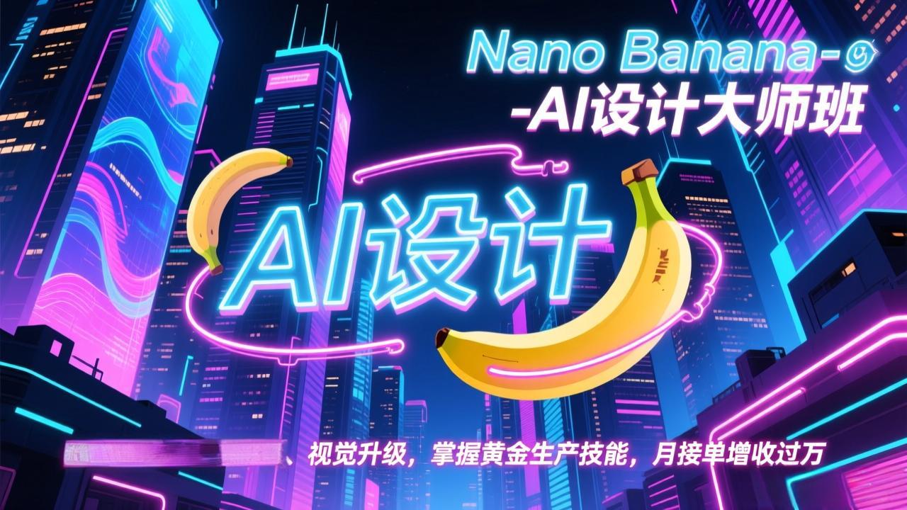 图片[1]-（17141期）Nano Banana-AI设计大师班，修图合成、广告创作、视觉升级，掌握黄金生产技能，月接单增收过万_豪客资源创业项目网-豪客资源