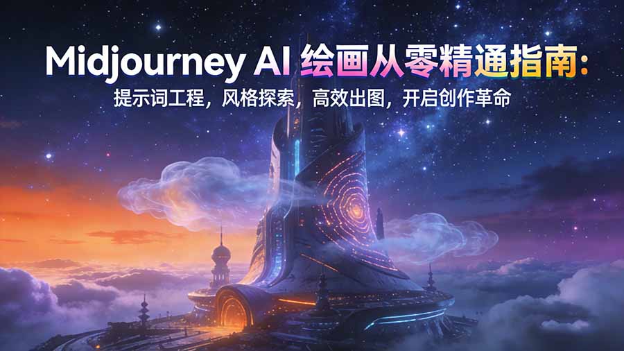 图片[1]-（17118期）Midjourney AI绘画从零精通指南：提示词工程，风格探索，高效出图，开启创作革命_豪客资源创业项目网-豪客资源