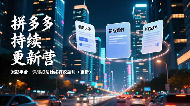 （16987期）拼多多持续更新营，最新玩法、诊断案例、前沿技术，紧跟平台，保障打法始终有效盈利（更新）_豪客资源创业项目网-豪客资源_豪客资源库