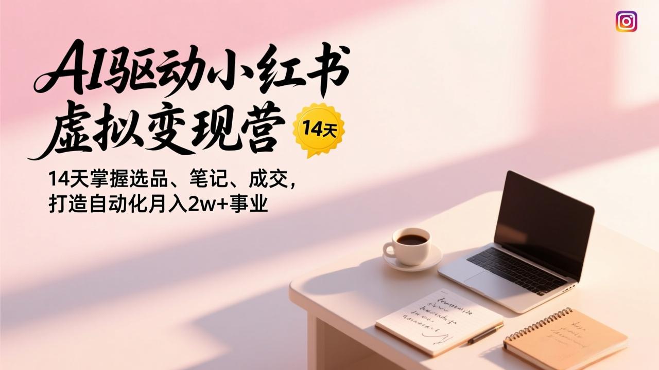 (17204期)AI驱动小红书虚拟变现营,14天掌握选品、笔记、成交,打造自动化月入2w+事业_豪客资源创业项目网-豪客资源_豪客资源库