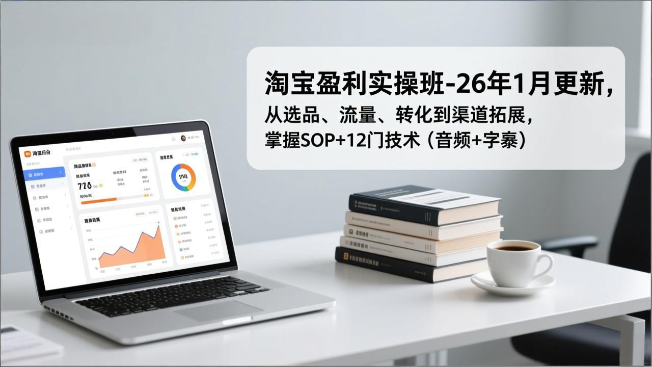 （17105期）淘宝盈利实操班-26年1月更新，从选品、流量、转化到渠道拓展，掌握SOP+12门技术（音频+字幕）_豪客资源创业项目网-豪客资源_豪客资源库