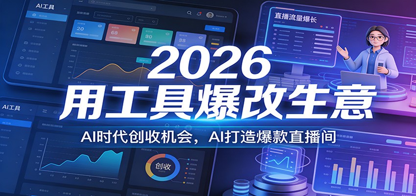 2026用工具爆改生意，AI时代创收机会，AI打造爆款直播间_豪客资源创业网-豪客资源_豪客资源库