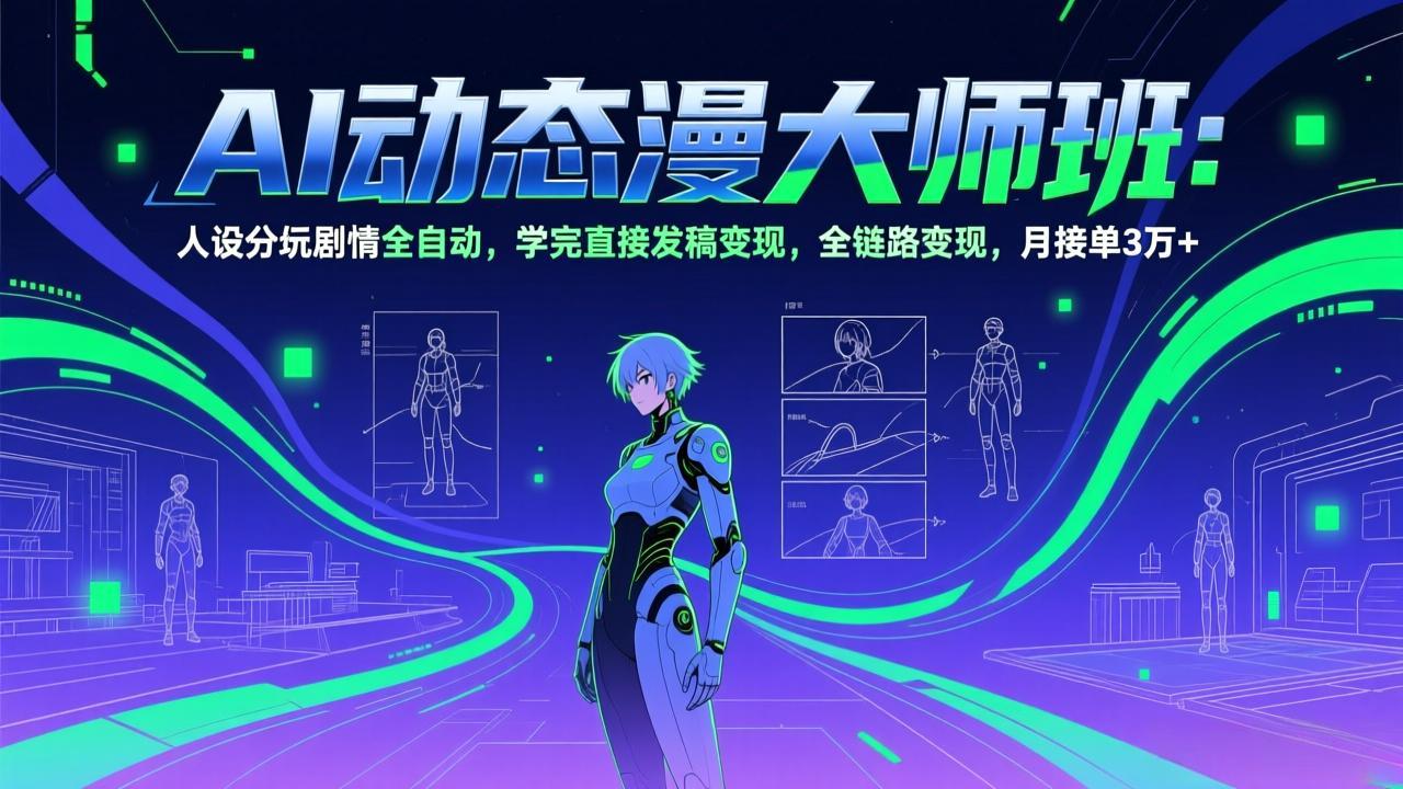 (17402期)AI动态漫剧大师班:人设分镜剧情全自动,学完直接发稿变现,全链路变现,月接单3万+_豪客资源创业项目网-豪客资源_豪客资源库