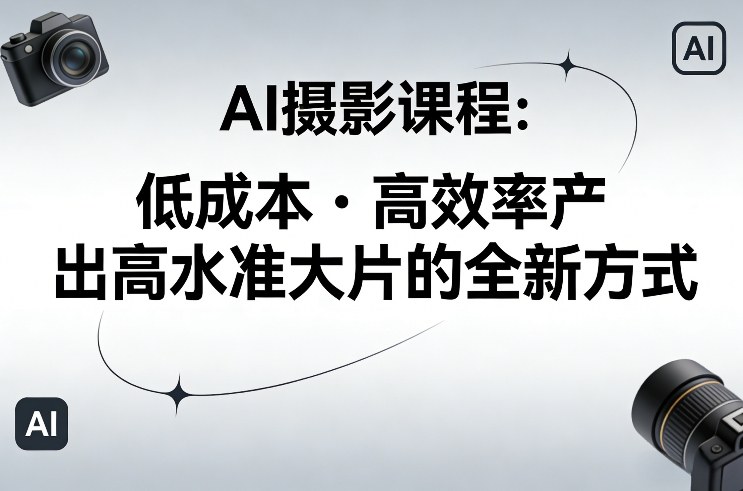 AI摄影课程，低成本高效率产出高水准大片的全新方式——豪客资源创业项目网-豪客资源_豪客资源库