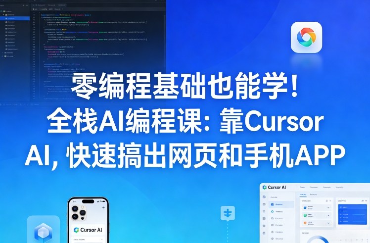 零编程基础也能学！全栈AI编程课：靠Cursor AI，快速搞出网页和手机APP——豪客资源创业项目网-豪客资源_豪客资源库