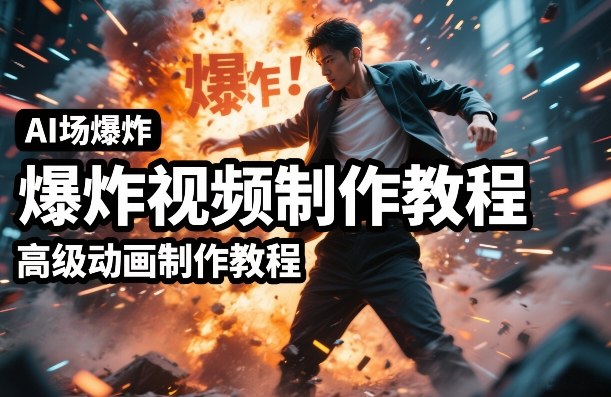AI场景爆炸视频制作教程,利用人物实拍视频制作出高级的动画特效——豪客资源创业项目网-豪客资源_豪客资源库
