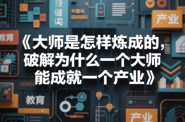 大师是怎样炼成的,破解为什么一个大师,能成就一个产业【电子书】——豪客资源创业项目网-豪客资源_豪客资源库