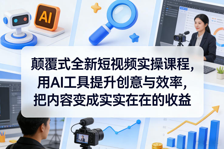 颠覆式全新短视频实操课程,用AI工具提升创意与效率,把内容变成实实在在的收益——豪客资源创业项目网-豪客资源_豪客资源库