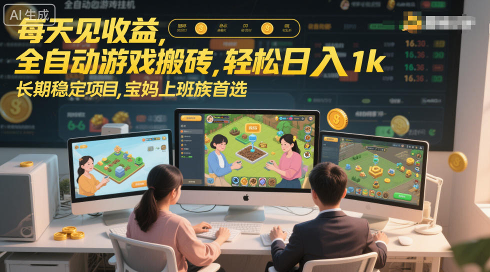 图片[1]-每天见收益，全自动游戏搬砖，轻松日入1k，长期稳定项目，宝妈上班族首选【揭秘】——豪客资源创业项目网-豪客资源