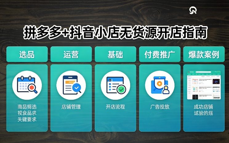 拼多多+抖音小店无货源开店,包括:选品、运营、基础、付费推广、爆款案例等(更新26年2月)——豪客资源创业项目网-豪客资源_豪客资源库