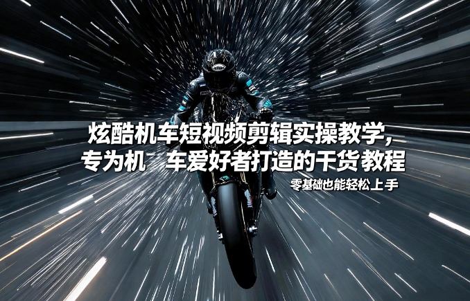 炫酷机车短视频剪辑实操教学，专为机车爱好者打造的干货教程，零基础也能轻松上手——豪客资源创业项目网-豪客资源_豪客资源库