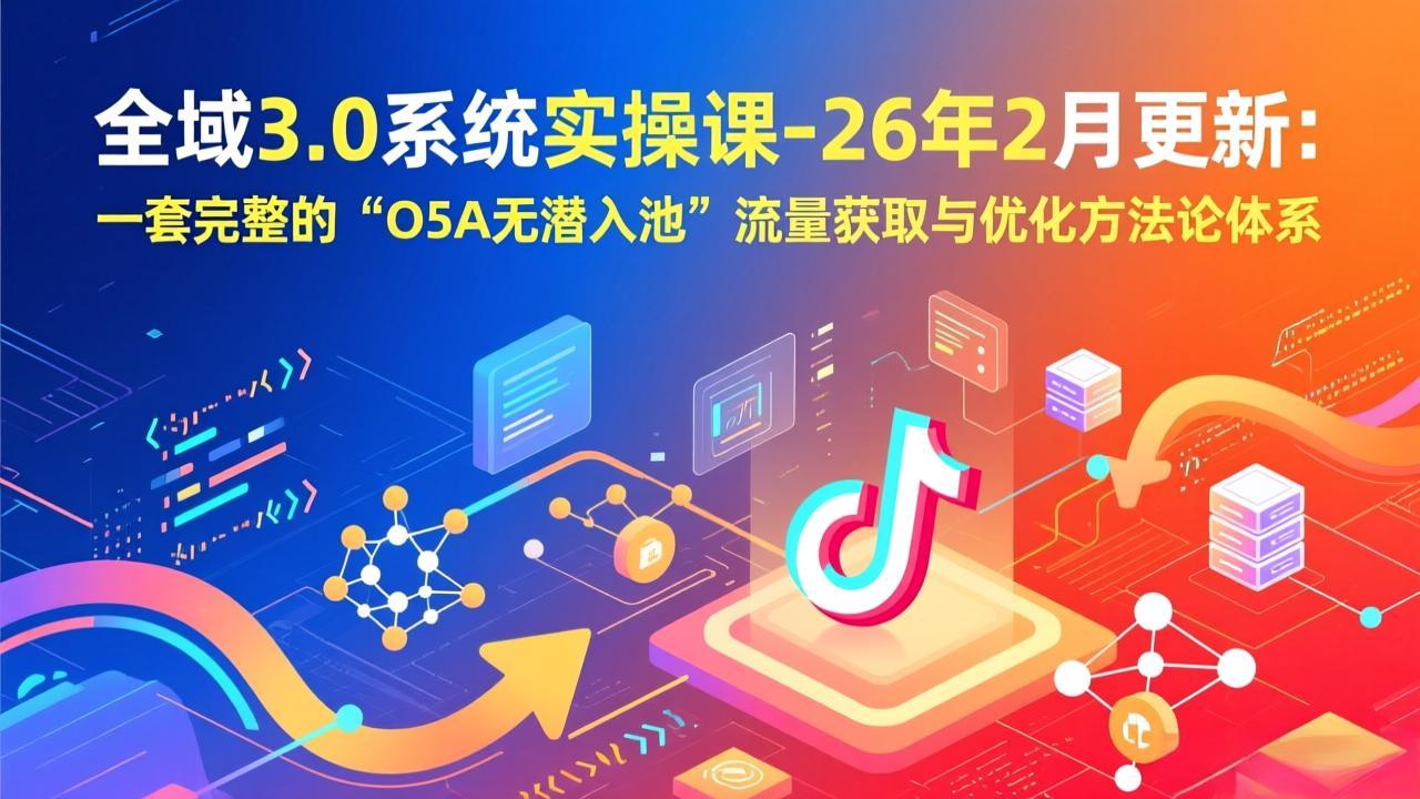(17364期)全域3.0系统实操课-26年2月更新:一套完整的“O5A无潜入池”流量获取与优化方法论体系_豪客资源创业项目网-豪客资源_豪客资源库