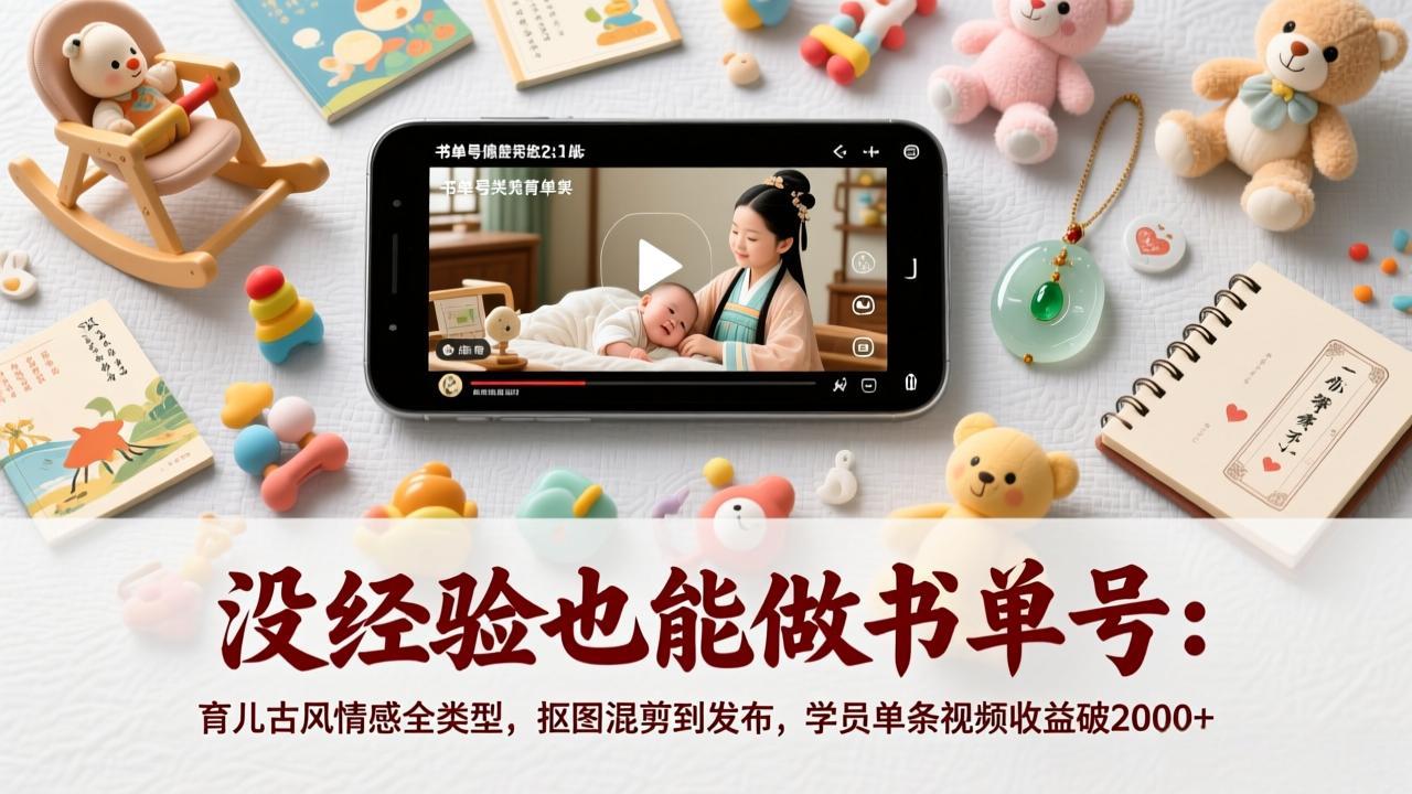 (17389期)没经验也能做书单号:育儿古风情感全类型,抠图混剪到发布,学员单条视频收益破2000+_豪客资源创业项目网-豪客资源_豪客资源库