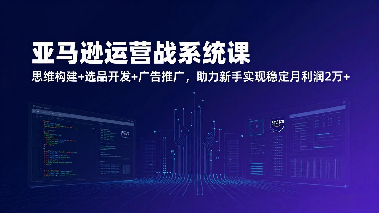 （17311期）亚马逊运营实战系统课，思维构建+选品开发+广告推广，助力新手实现稳定月利润2万+（更新）_豪客资源创业项目网-豪客资源_豪客资源库