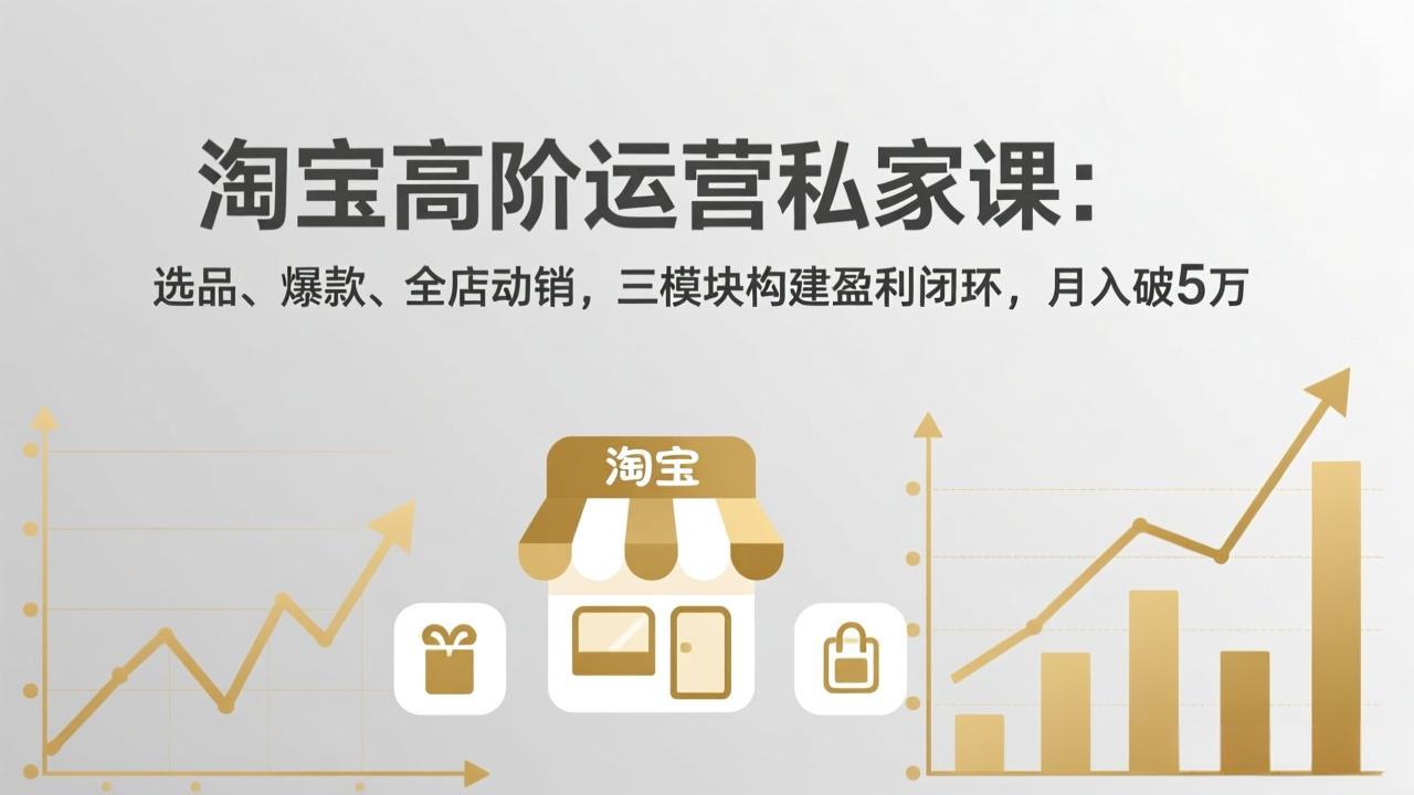 (17395期)淘宝高阶运营私家课:选品、爆款、全店动销,三模块构建盈利闭环,月入破5万(更新26年2月)_豪客资源创业项目网-豪客资源_豪客资源库