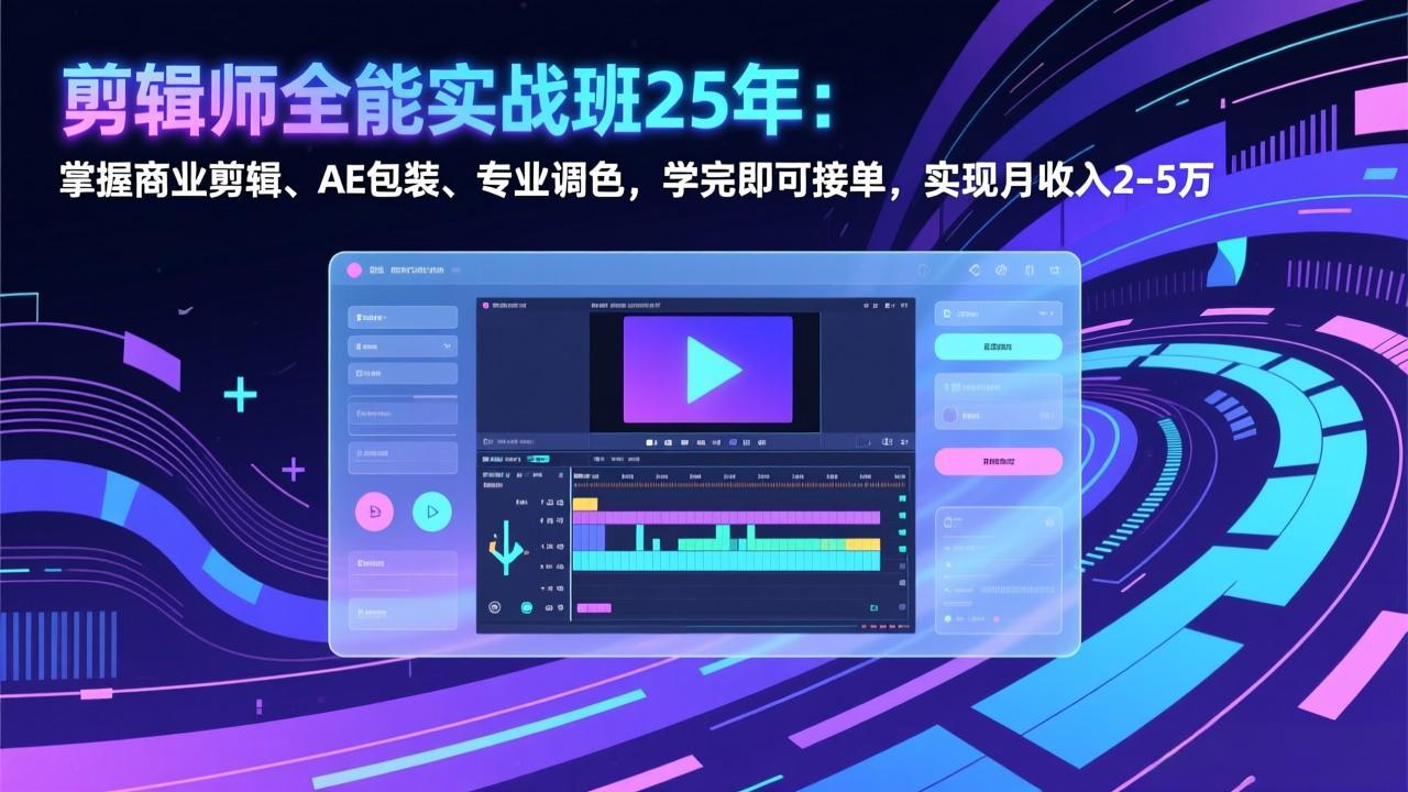 （17294期）剪辑师全能实战班25年：掌握商业剪辑、AE包装、专业调色，学完即可接单，实现月收入2-5万_豪客资源创业项目网-豪客资源_豪客资源库