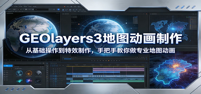 GEOlayers3地图动画制作：从基础操作到特效制作，手把手教你做专业地图动画_豪客资源创业网-豪客资源_豪客资源库