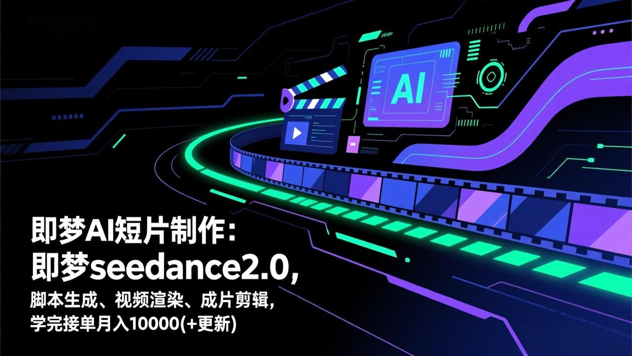 （17236期）即梦AI短片制作(更新)：即梦seedance2.0，脚本生成、视频渲染、成片剪辑，学完接单月入10000+_豪客资源创业项目网-豪客资源_豪客资源库