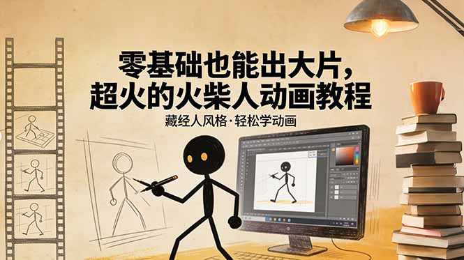 (17464期)零基础也能出大片,超火的火柴人动画教程(藏经人风格)_豪客资源创业项目网-豪客资源_豪客资源库