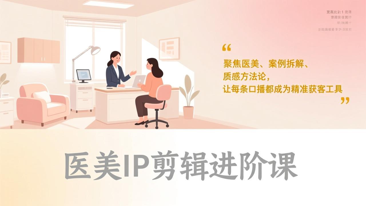 （17303期）医美IP剪辑进阶课，聚焦医美、案例拆解、质感方法论，让每条口播都成为精准获客工具_豪客资源创业项目网-豪客资源_豪客资源库