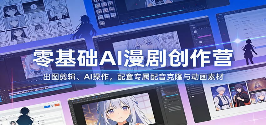 零基础AI漫剧创作营:出图剪辑、AI操作,配套专属配音克隆与动画素材_豪客资源创业网-豪客资源_豪客资源库
