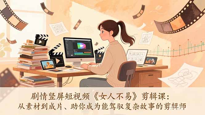 （17305期）剧情竖屏短视频《女人不易》剪辑课：从素材到成片、助你成为能驾驭复杂故事的剪辑师_豪客资源创业项目网-豪客资源_豪客资源库