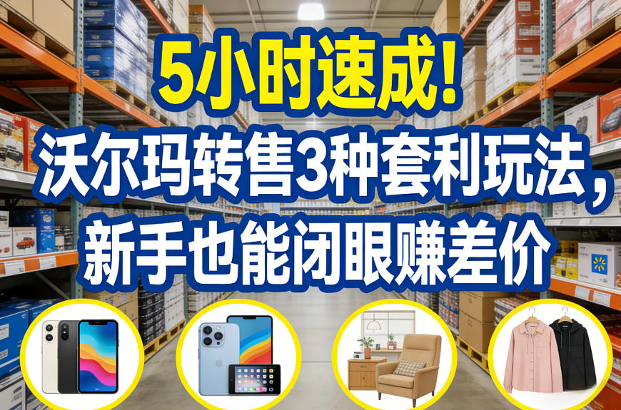 5小时速成!沃尔玛转售3种套利玩法,新手也能闭眼賺差价——豪客资源创业项目网-豪客资源_豪客资源库