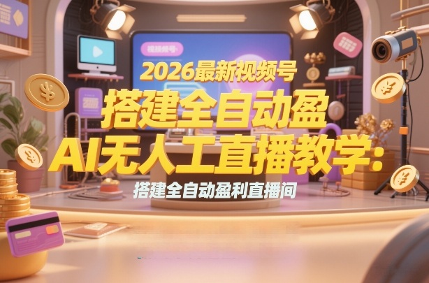 2026最新视频号AI无人直播教学:搭建全自动盈利直播间,低成本开启副业变现——豪客资源创业项目网-豪客资源_豪客资源库