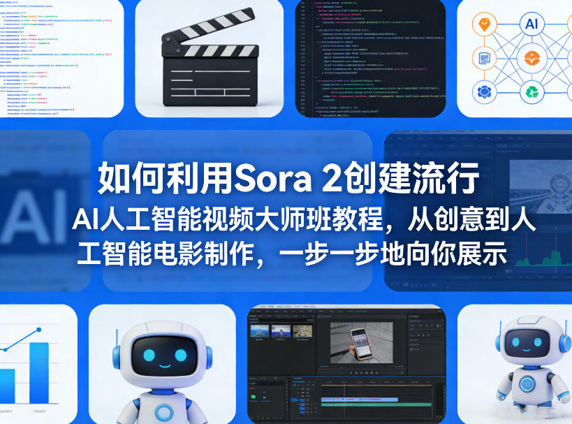 如何利用Sora 2创建流行AI人工智能视频大师班教程,从创意到人工智能电影制作,一步一步地向你展示——豪客资源创业项目网-豪客资源_豪客资源库