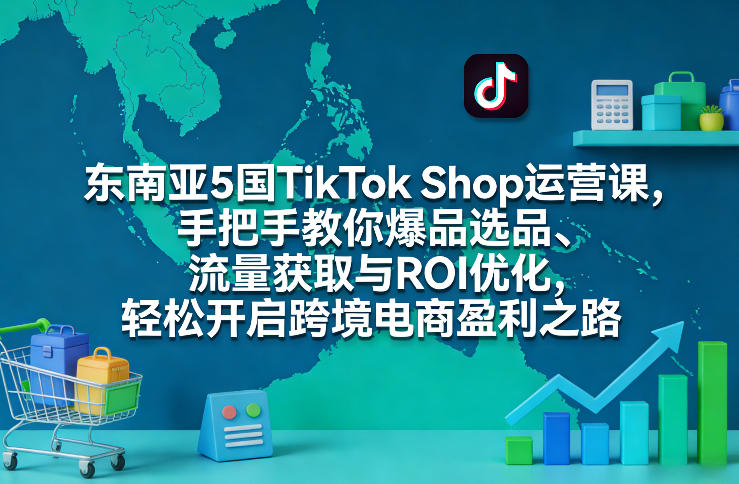 东南亚5国TikTok Shop运营课,手把手教你爆品选品、流量获取与ROI优化,轻松开启跨境电商盈利之路——豪客资源创业项目网-豪客资源_豪客资源库