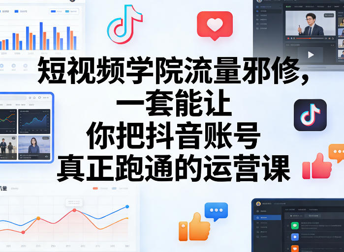 短视频学院流量邪修,一套能让你把抖音账号真正跑通的运营课——豪客资源创业项目网-豪客资源_豪客资源库