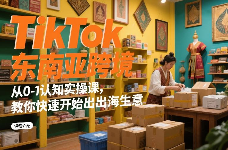 TikTok东南亚跨境从0-1认知实操课,教你快速开始出海生意——豪客资源创业项目网-豪客资源_豪客资源库