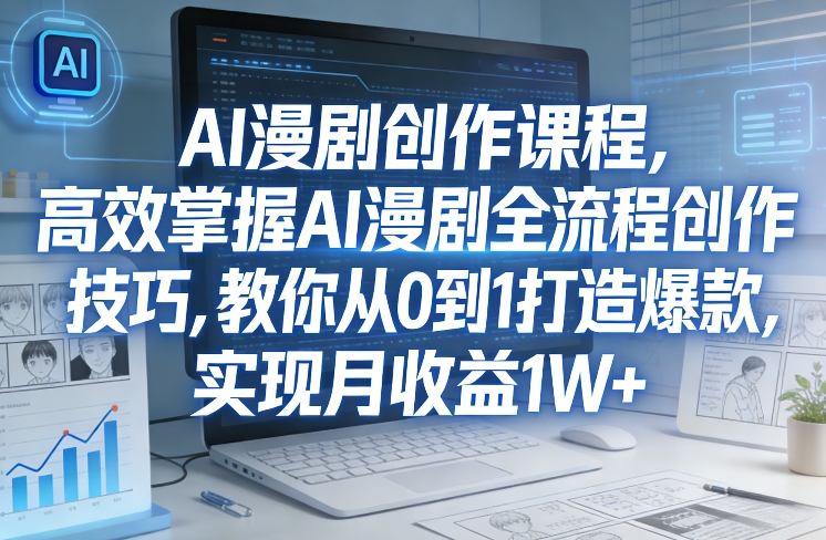 某社群AI漫剧创作课程,高效掌握AI漫剧全流程创作技巧,教你从0到1打造爆款,实现月收益1W+——豪客资源创业项目网-豪客资源_豪客资源库