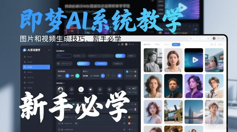 即梦AI系统教学,图片和视频生成技巧,新手必学——豪客资源创业项目网-豪客资源_豪客资源库