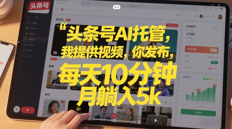 头条号AI托管,我提供视频,你发布,每天10分钟,月躺入5k+【揭秘】——豪客资源创业项目网-豪客资源_豪客资源库