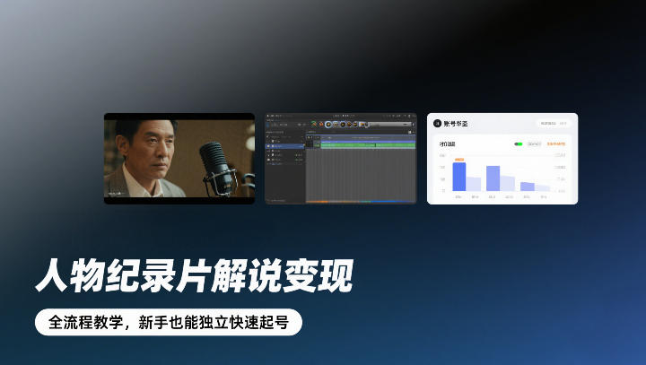 人物纪录片解说变现,全流程教学,新手也能独立快速起号——豪客资源创业项目网-豪客资源_豪客资源库