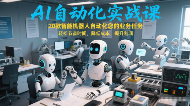 AI自动化实战课:20款智能机器人自动化您的业务任务,轻松节省时间,降低成本,提升利润——豪客资源创业项目网-豪客资源_豪客资源库