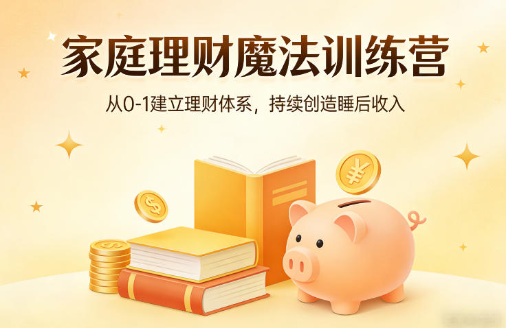 家庭理财魔法训练营，从0-1建立理财体系，持续创造睡后收入——豪客资源创业项目网-豪客资源_豪客资源库