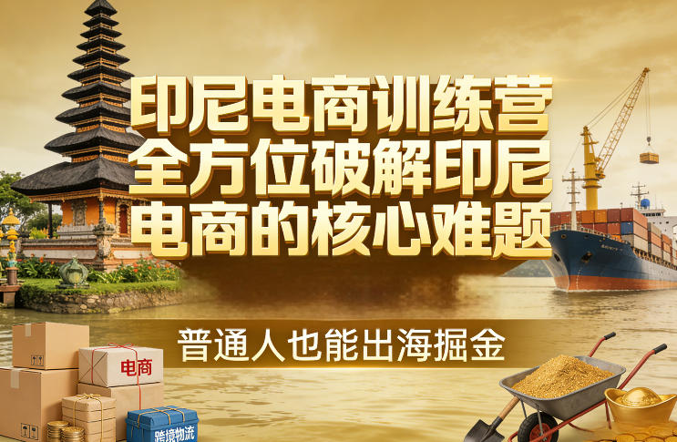 印尼电商训练营,全方位破解印尼电商的核心难题,普通人也能出海掘金——豪客资源创业项目网-豪客资源_豪客资源库