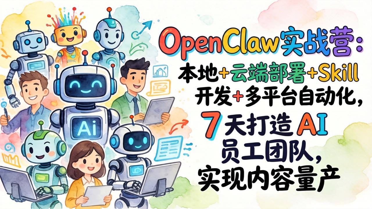 （17626期）OpenClaw实战营：本地+云端部署+Skill开发+多平台自动化，7 天打造 AI 员工团队，实现内容量产_豪客资源创业项目网-豪客资源_豪客资源库