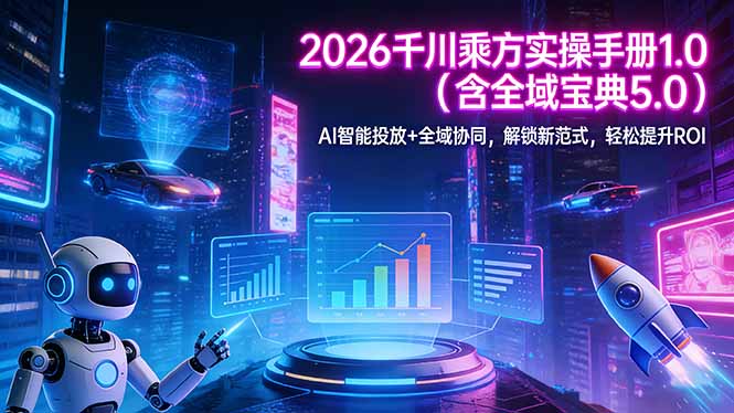 (17625期)2026 千川乘方实操手册 1.0(含全域宝典 5.0)AI 智能投放+全域协同,解锁新范式,轻松提升ROI_豪客资源创业项目网-豪客资源_豪客资源库