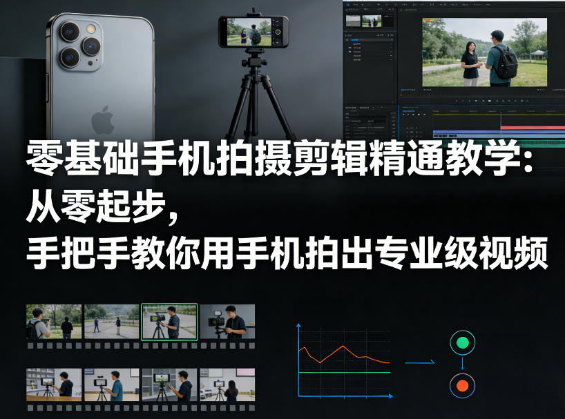 零基础手机拍摄剪辑精通教学：从零起步，手把手教你用手机拍出专业级视频——豪客资源创业项目网-豪客资源_豪客资源库