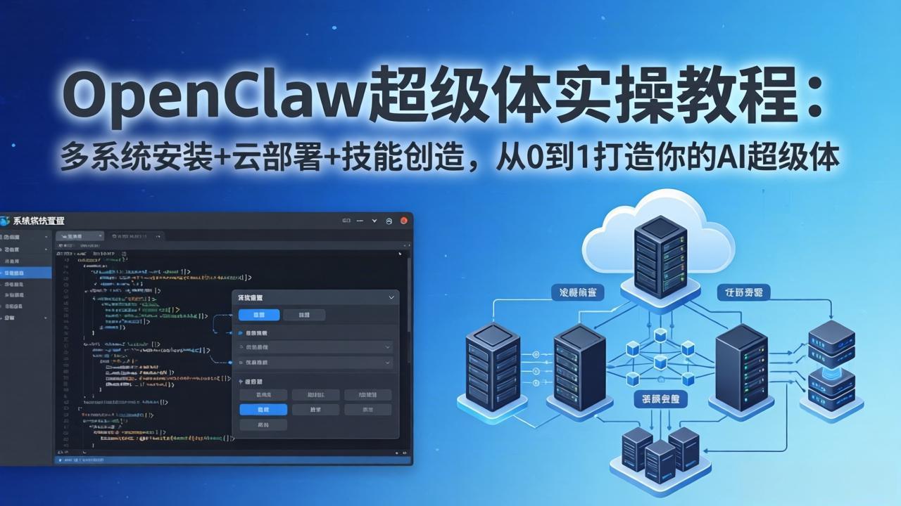 (17603期)OpenClaw-小龙虾 超级体实操教程:多系统安装+云部署+技能创造,从0到1打造你的AI超级体_豪客资源创业项目网-豪客资源_豪客资源库