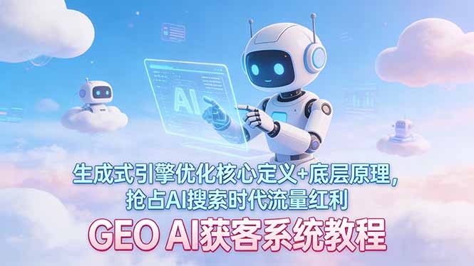 (17604期)GEO AI获客系统教程:生成式引擎优化核心定义+底层原理,抢占AI搜索时代流量红利_豪客资源创业项目网-豪客资源_豪客资源库
