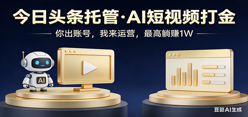 头条号AI托管,我提供作品,你提供账号,每天5分钟发布,小白躺赚3000+_豪客资源创业网-豪客资源_豪客资源库