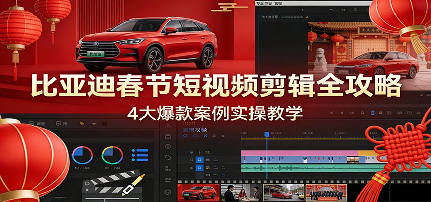 比亚迪春节短视频剪辑全攻略,4大爆款案例实操教学_豪客资源创业网-豪客资源_豪客资源库