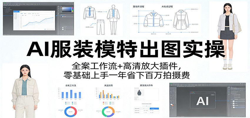 AI服装模特出图实操：全案工作流+ 高清放大插件，零基础上手一年省下百万拍摄费_豪客资源创业网-豪客资源_豪客资源库
